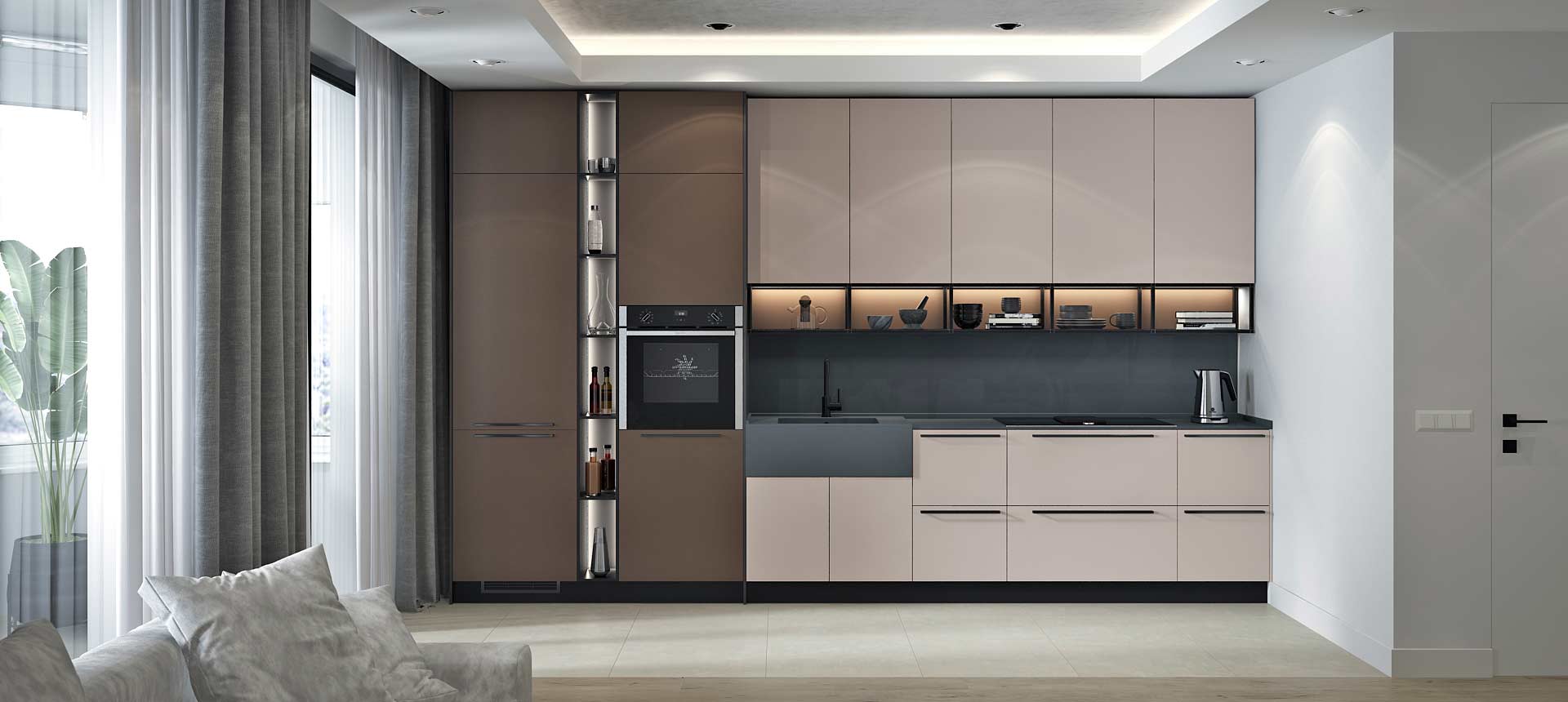 Кашемир серый / Трюфель&nbsp;коричневый&nbsp;